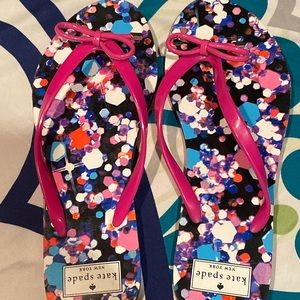 Kate Spade Cabaret pink bow flip flops